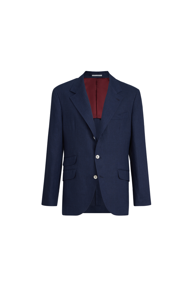 Linen deconstructed blazer, Alternate, color, Navy Blue