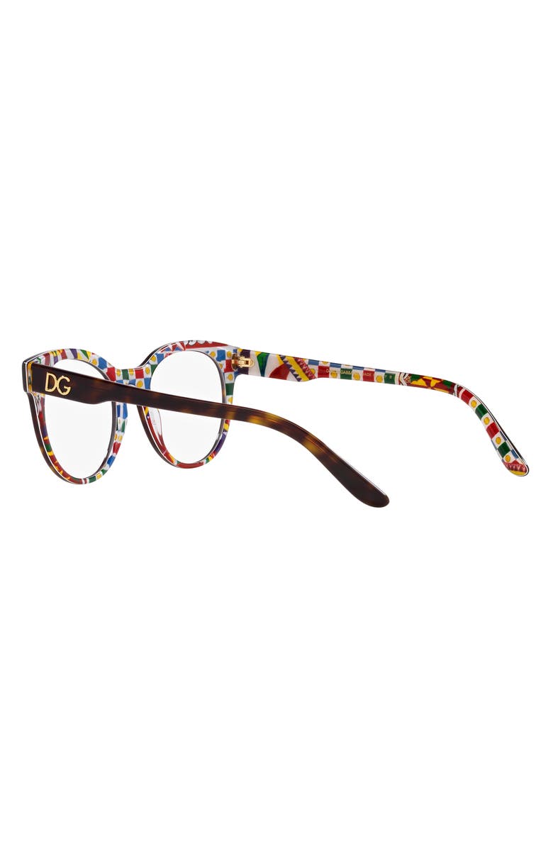 Dolce&Gabbana 55mm Rectangle Optical Glasses, Alternate, color, White