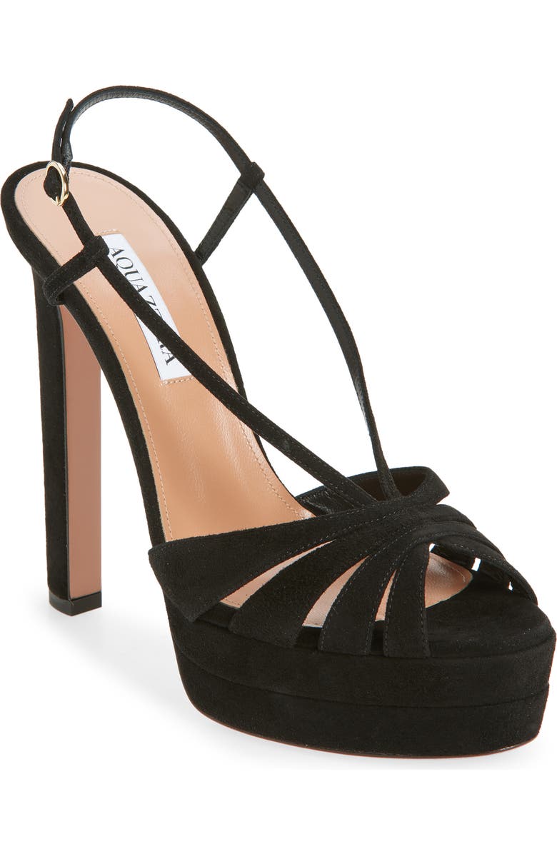 Aquazzura Aime Platform Sandal, Main, color, Black