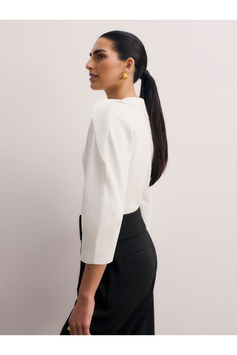 Riesi Asymmetric Neck Knit Top, Alternate, color, White