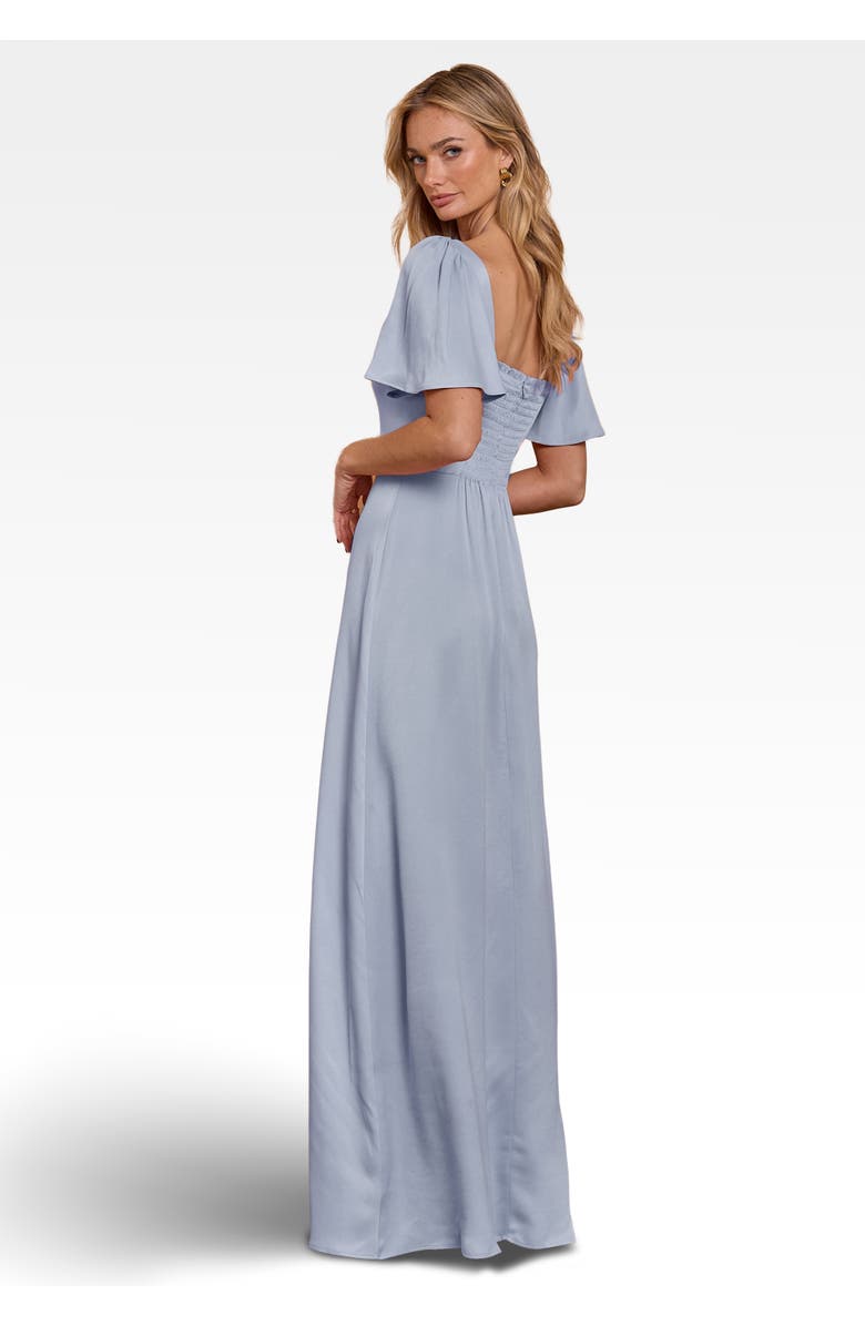 Maids to Measure Clemmie Satin Bridesmaid Dress, Alternate, color, Duck Egg