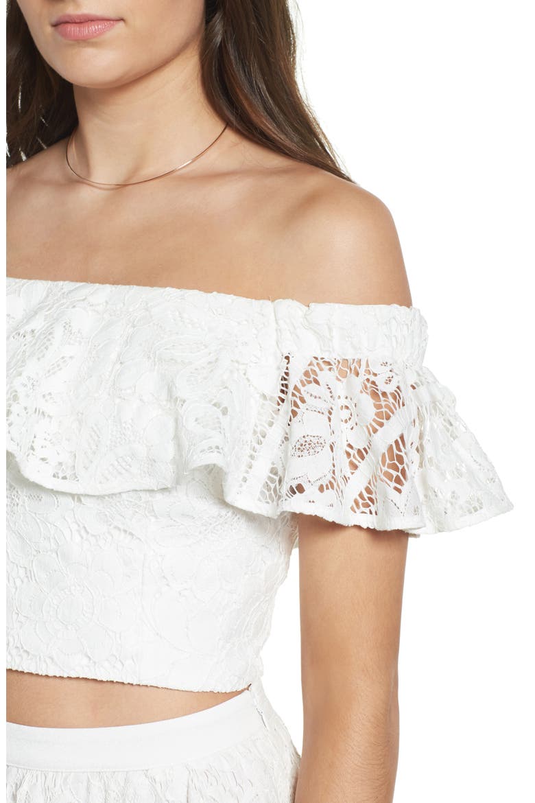 Roadside Off the Shoulder Top, Alternate, color, IVORY LACE