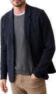 Marine Layer Pacifica Neppy Navy Stretch Herringbone Blazer