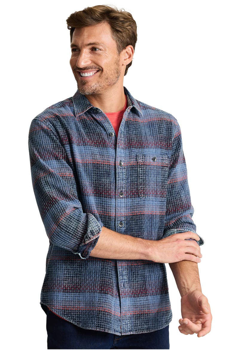 Cantera Stripe Cotton Button-Up Shirt, Alternate, color, DRESS BLUES