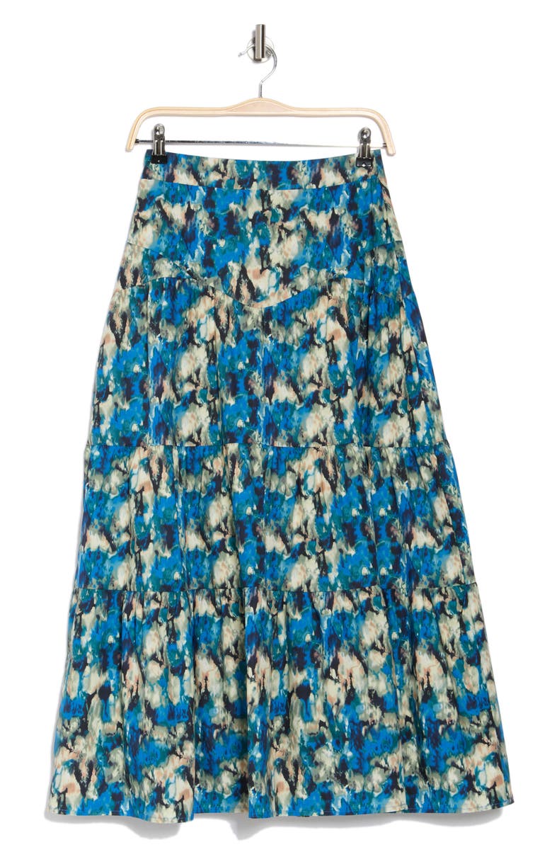 Tart Johari Tiered Cotton Skirt, Alternate, color, Evening Sky