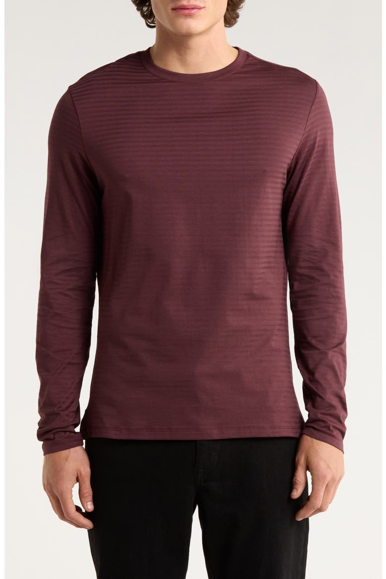 Christopher Long Sleeve Pima Cotton T-Shirt, Main, color, DEEP BORDEAUX