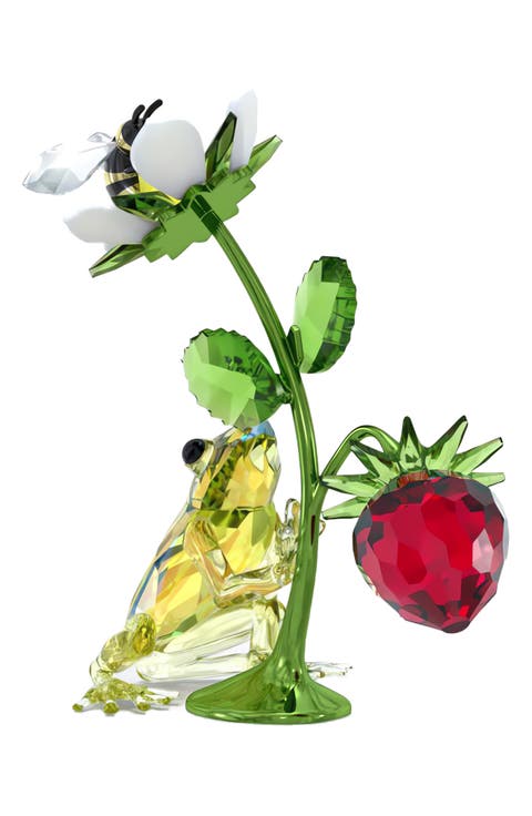 Idyllia Frog, Bee & Strawberry Crystal Figurine