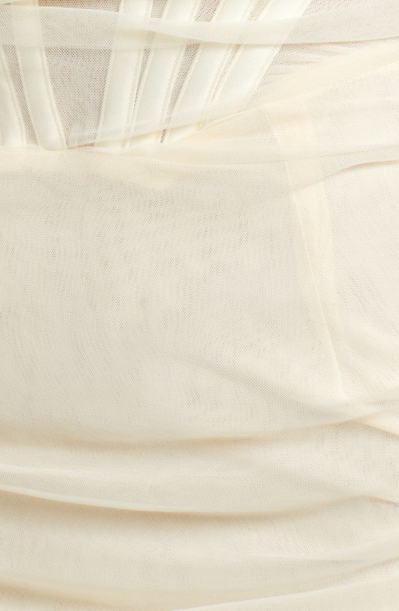 HOUSE OF CB Leila Mesh Strapless Corset Dress, Alternate, color, Ivory