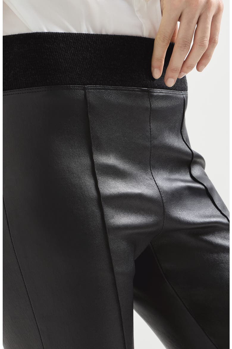 Stretch nappa leather leggings, Alternate, color, Black
