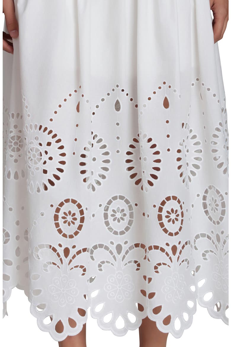 Cotton Eyelet Detail Midi Skirt, Alternate, color, WHITE