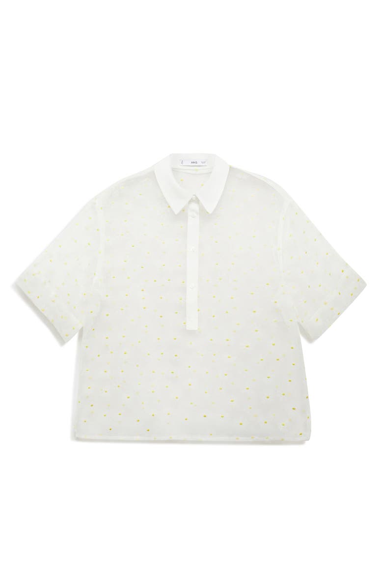 MANGO Dacy Floral Embroidered Shirt, Alternate, color, Off White