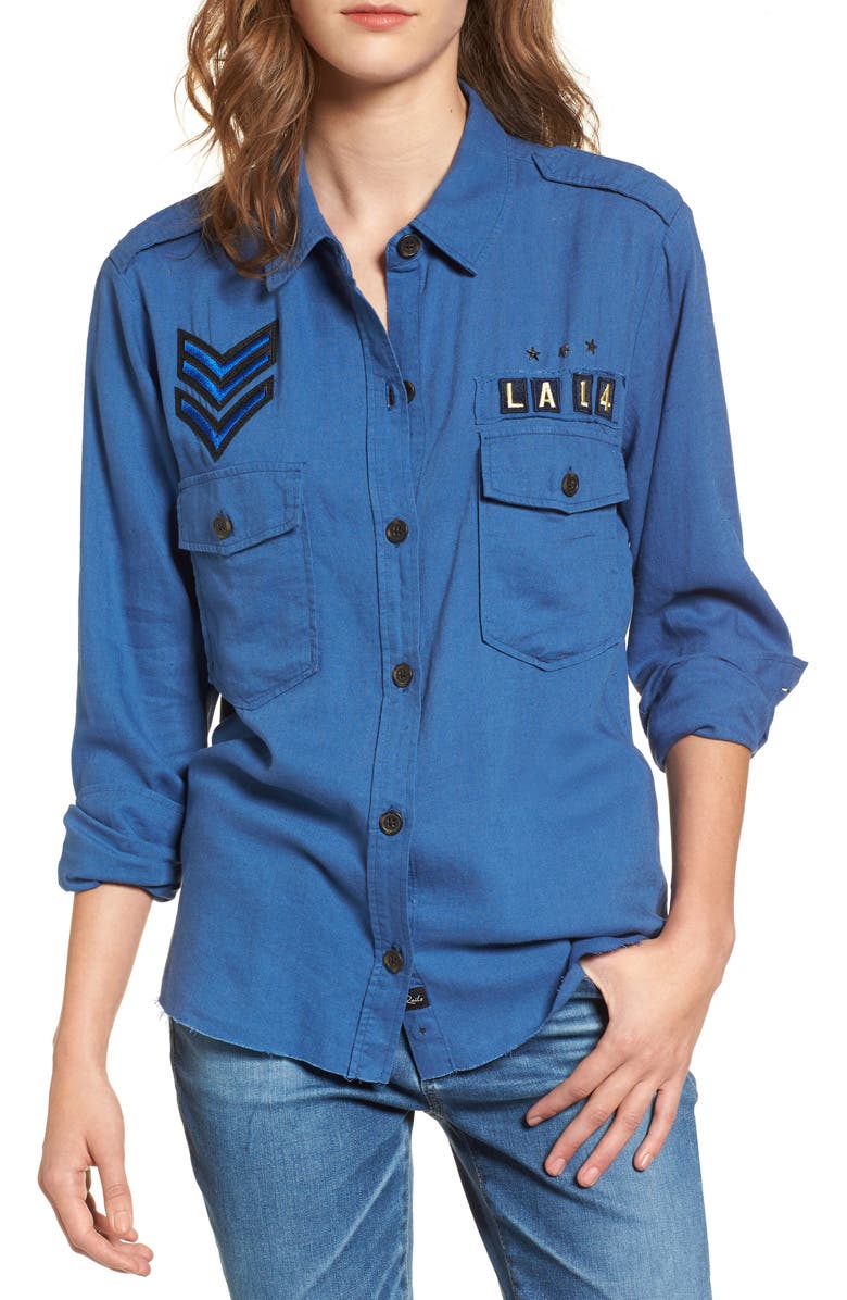 Rails Banks Military Patch Shirt, Main, color, 