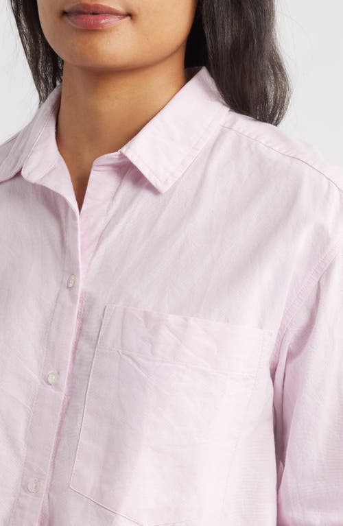 Beachlunchlounge Cammi Cotton Button-up Shirt In Pink