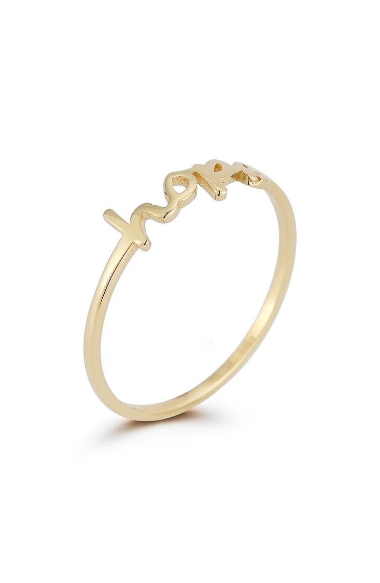 Ember Fine Jewelry 14K Gold Hope Script Ring, Alternate, color, 
