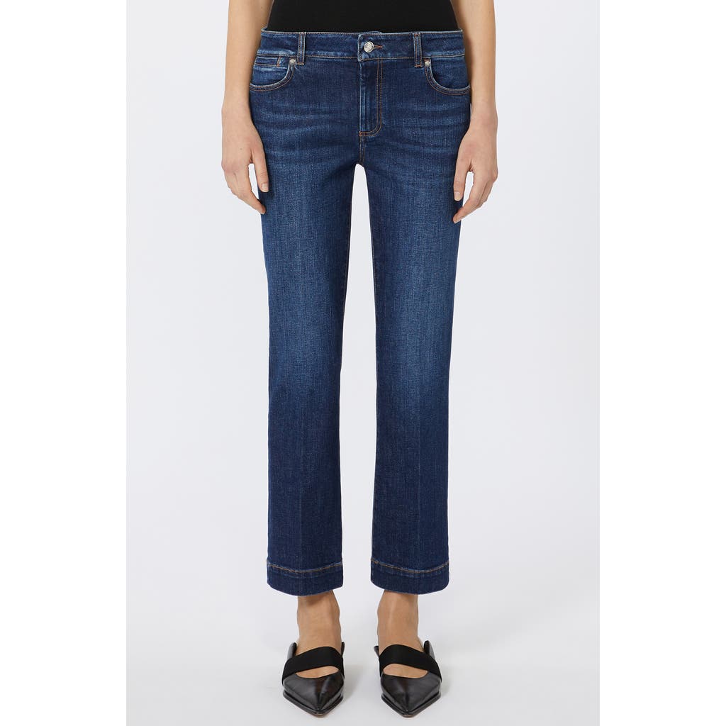 Sportmax Perfect Fit Stretch Denim Crop Jeans In Blue