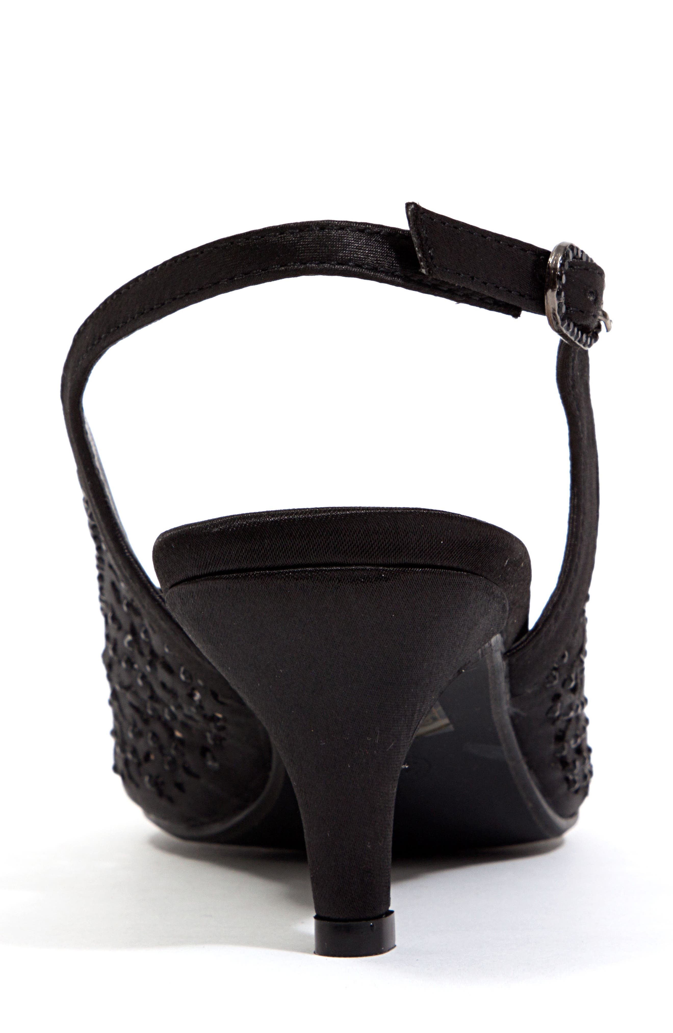 LADY COUTURE Rhinestone Laser Cut Slingback Pump, Alternate, color, Black