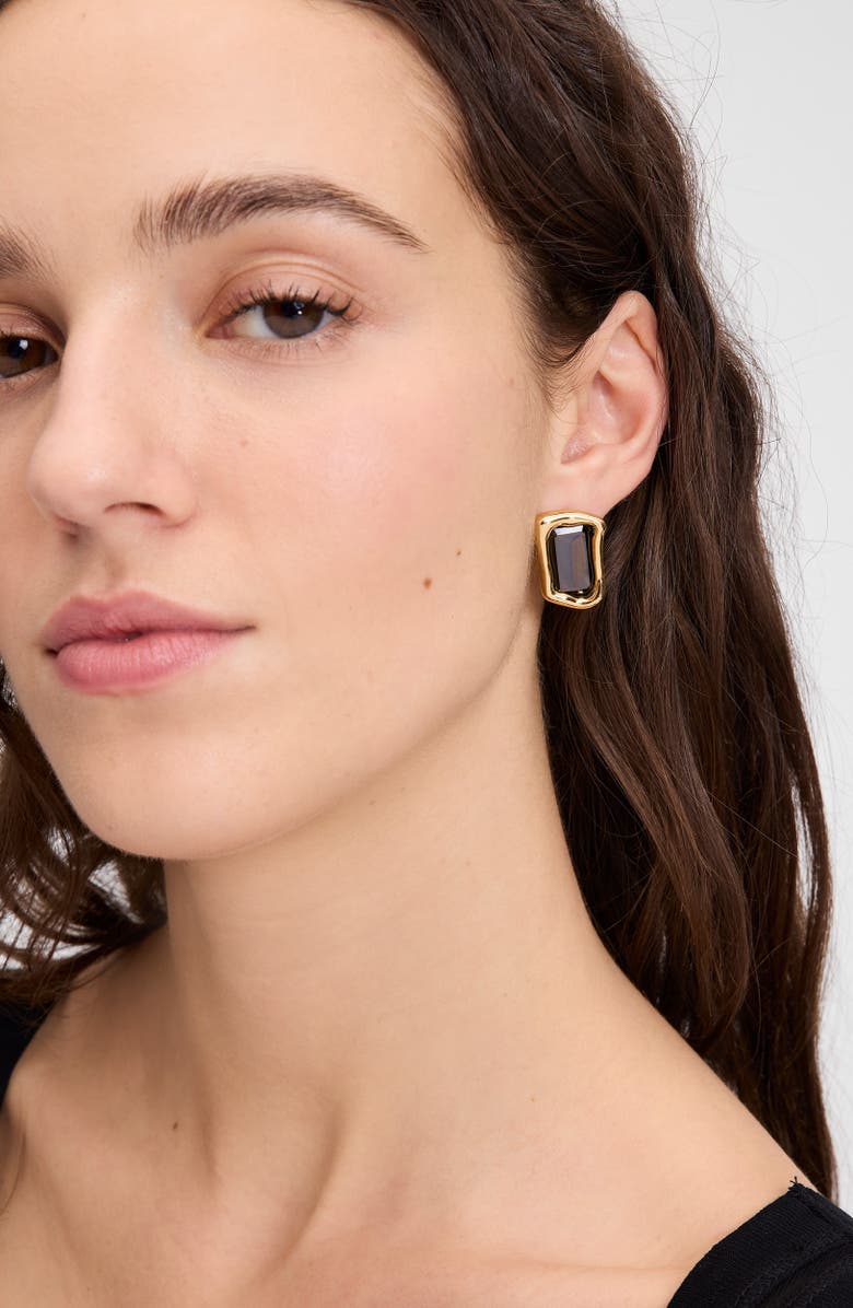 Kate Spade New York molten glass statement stud earrings, Alternate, color, Green/ Gold