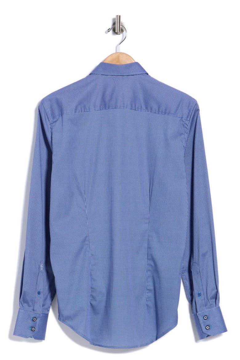 Cortland Long Sleeve Stretch Cotton Shirt, Alternate, color, NAVY