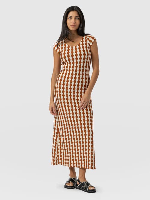Shop Saint + Sofia Elise Scoop Neck Midaxi Dress