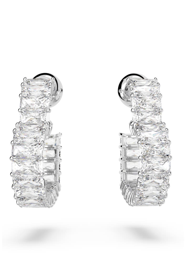 Matrix Small Heart Hoop Earrings, Alternate, color, SILVER