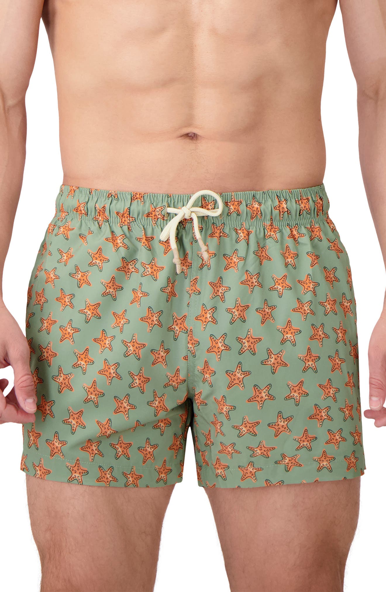 Sunset x Vine Sea Star Print Swim Trunks