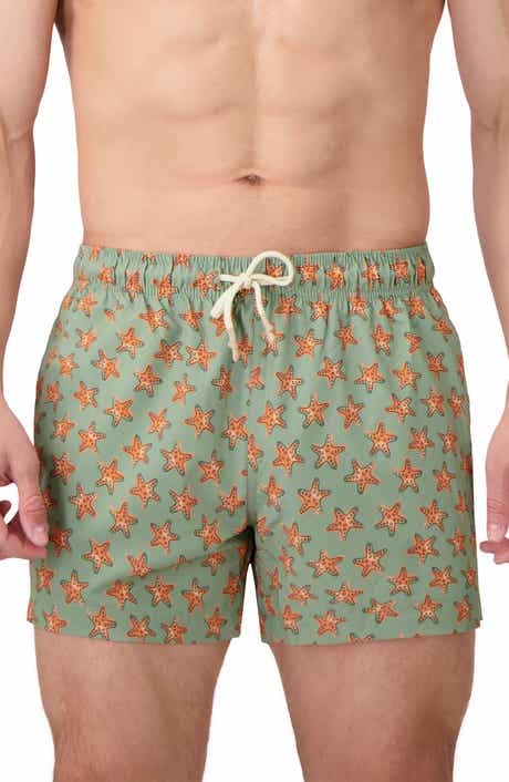 Sunset x Vine Sea Star Print Swim Trunks