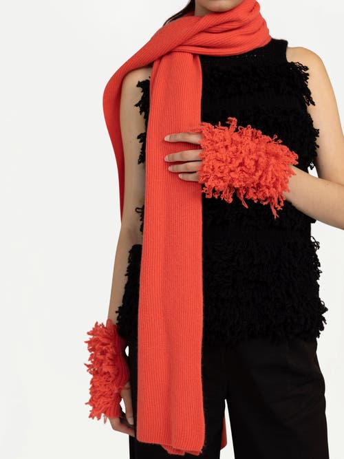 Gobi Mongolian Cashmere Loop-stitch Cashmere Fingerless Gloves In Sugar Coral