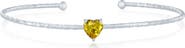 SIMONA Birthstone Cubic Zirconia Heart Open Cuff Bracelet