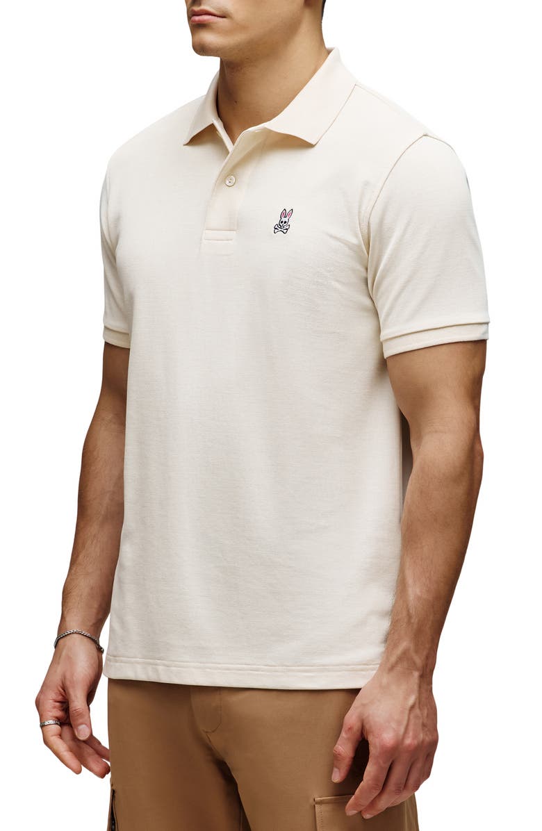 Psycho Bunny Pima Cotton Piqué Polo, Alternate, color, White Cap Gray