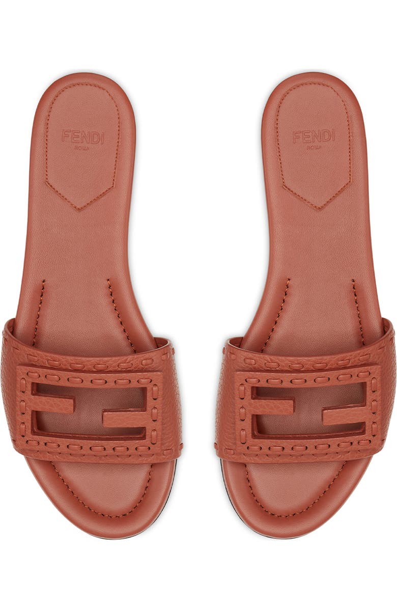 Fendi Signature Slide Sandal, Alternate, color, Sienna/ Sienna Sienna
