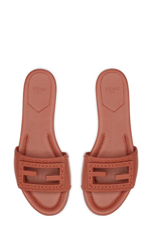 Fendi Ff Tube Medallion Flat Sandals In Sienna/sienna Sienna
