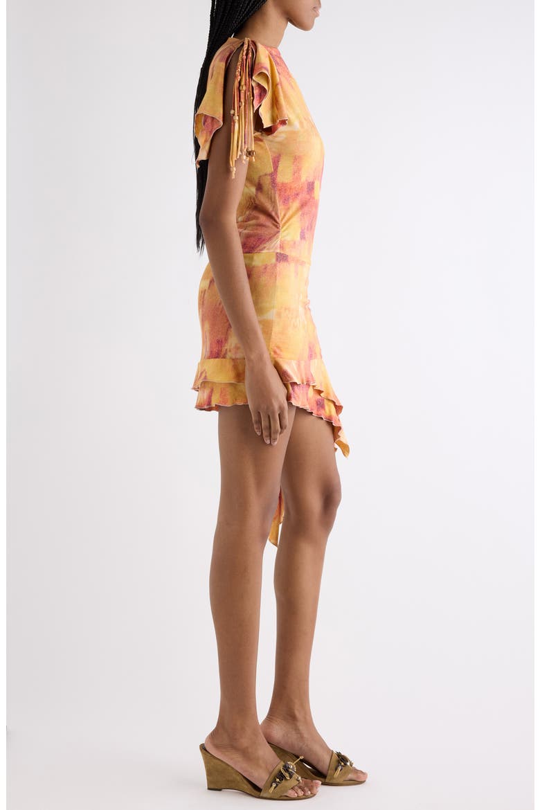 Janick Draped Cotton Jersey Minidress, Alternate, color, ORANGE
