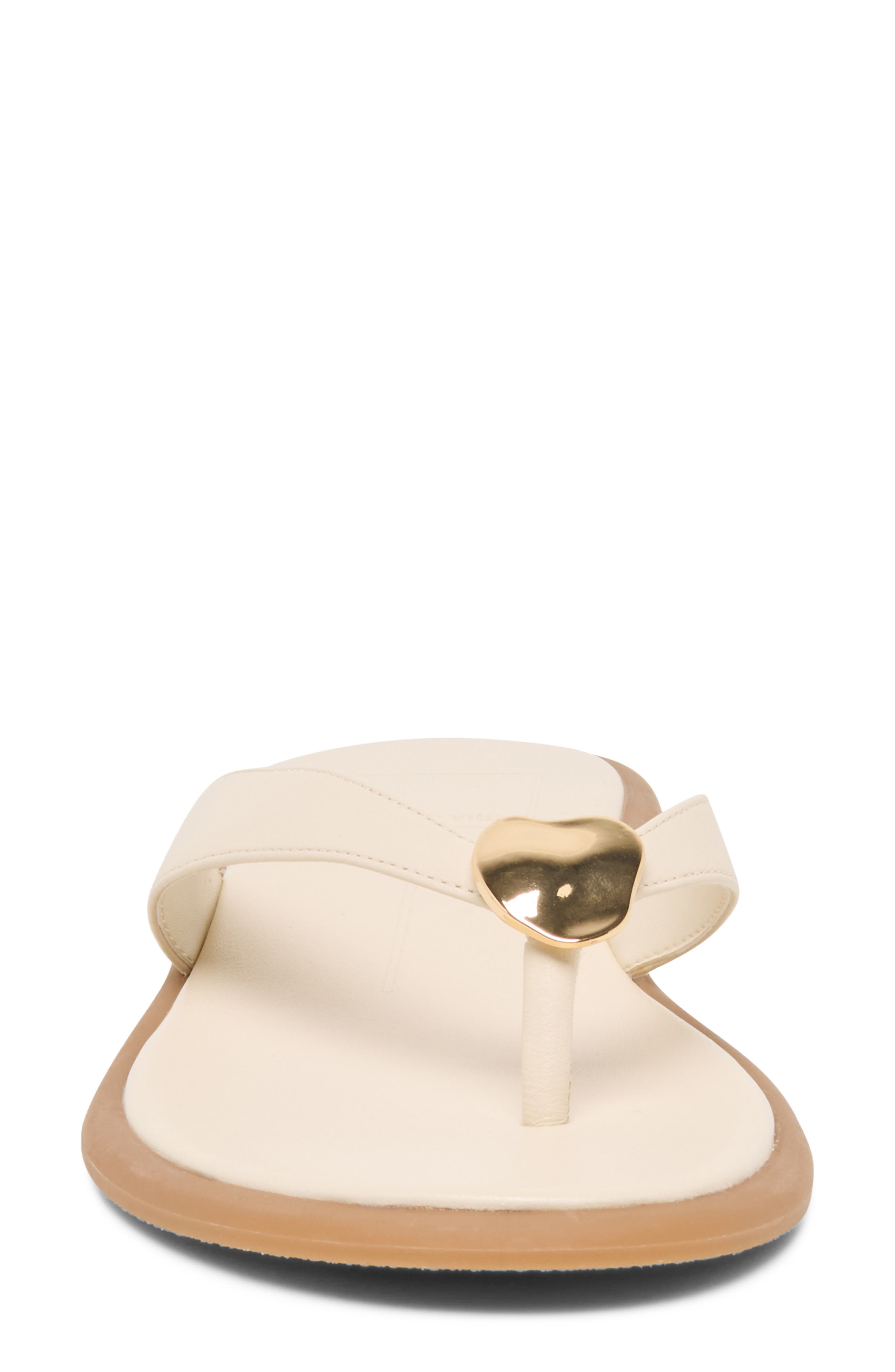 Jaina Embellished Flip Flop, Alternate, color, BONE LEATHER