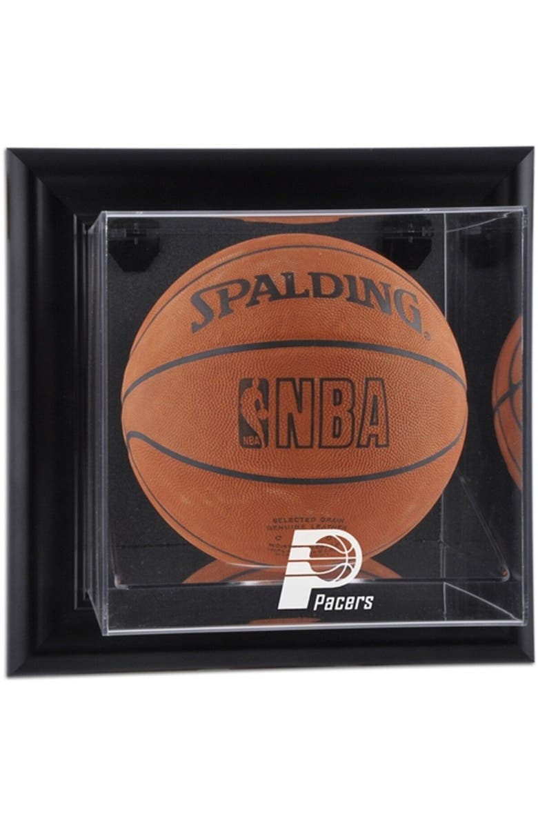 FANATICS AUTHENTIC Indiana Pacers (2005-2017) Black Framed Wall-Mounted Team Logo Basketball Display Case, Main, color, 
