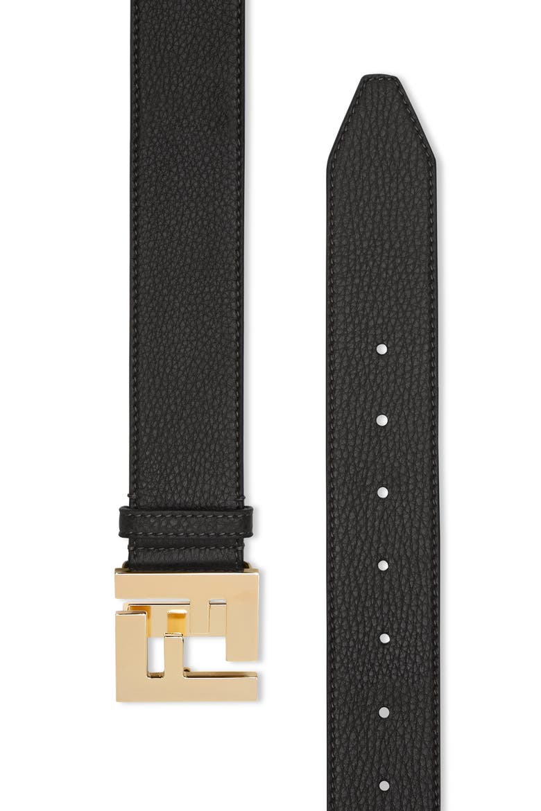 FF Leather Belt, Alternate, color, BLACK SOFT GOLD