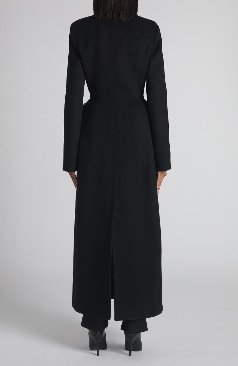 McQueen Wool & Cashmere Longline Coat, Alternate, color, Black