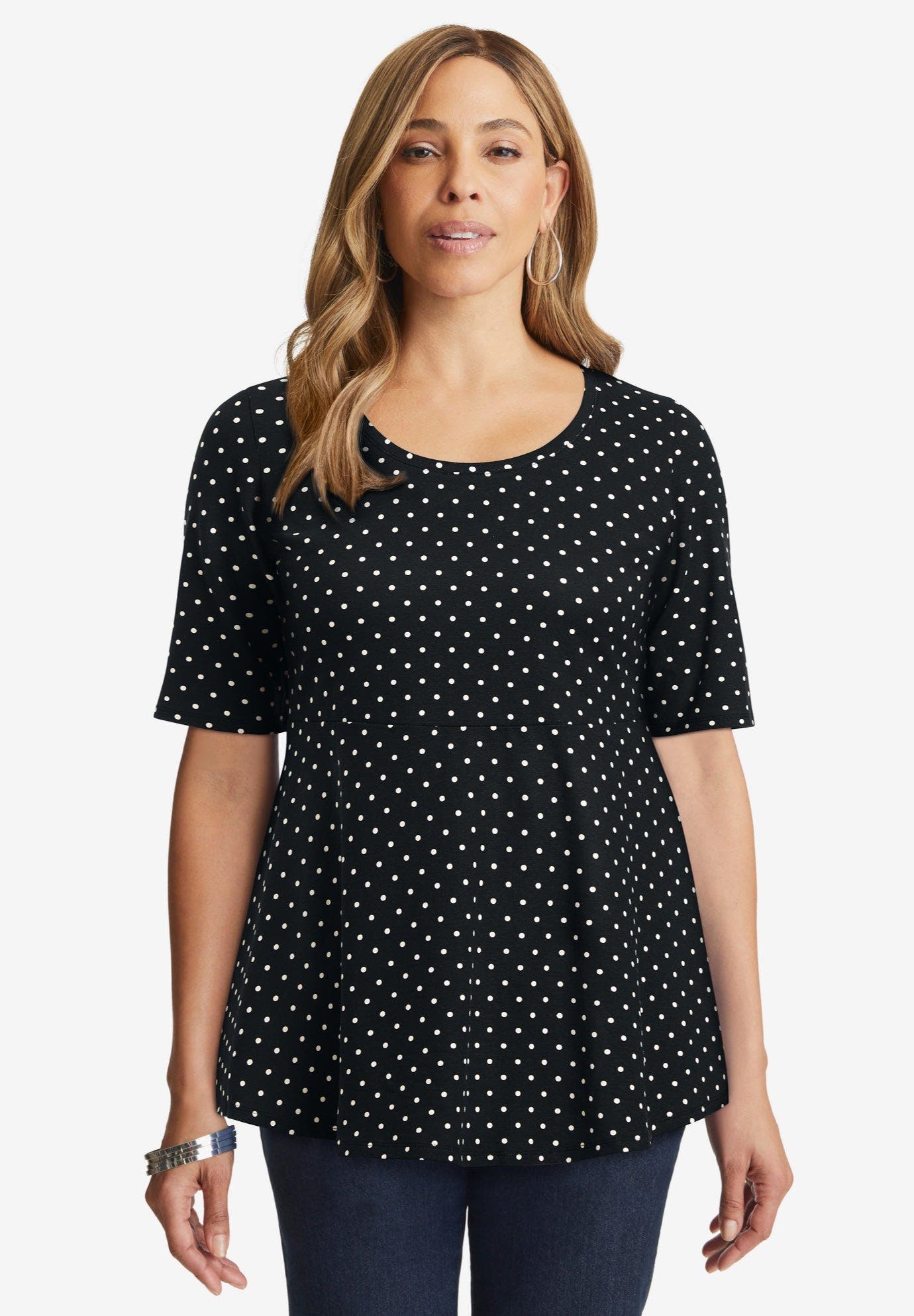 Stretch Cotton Peplum Tunic - image 2
