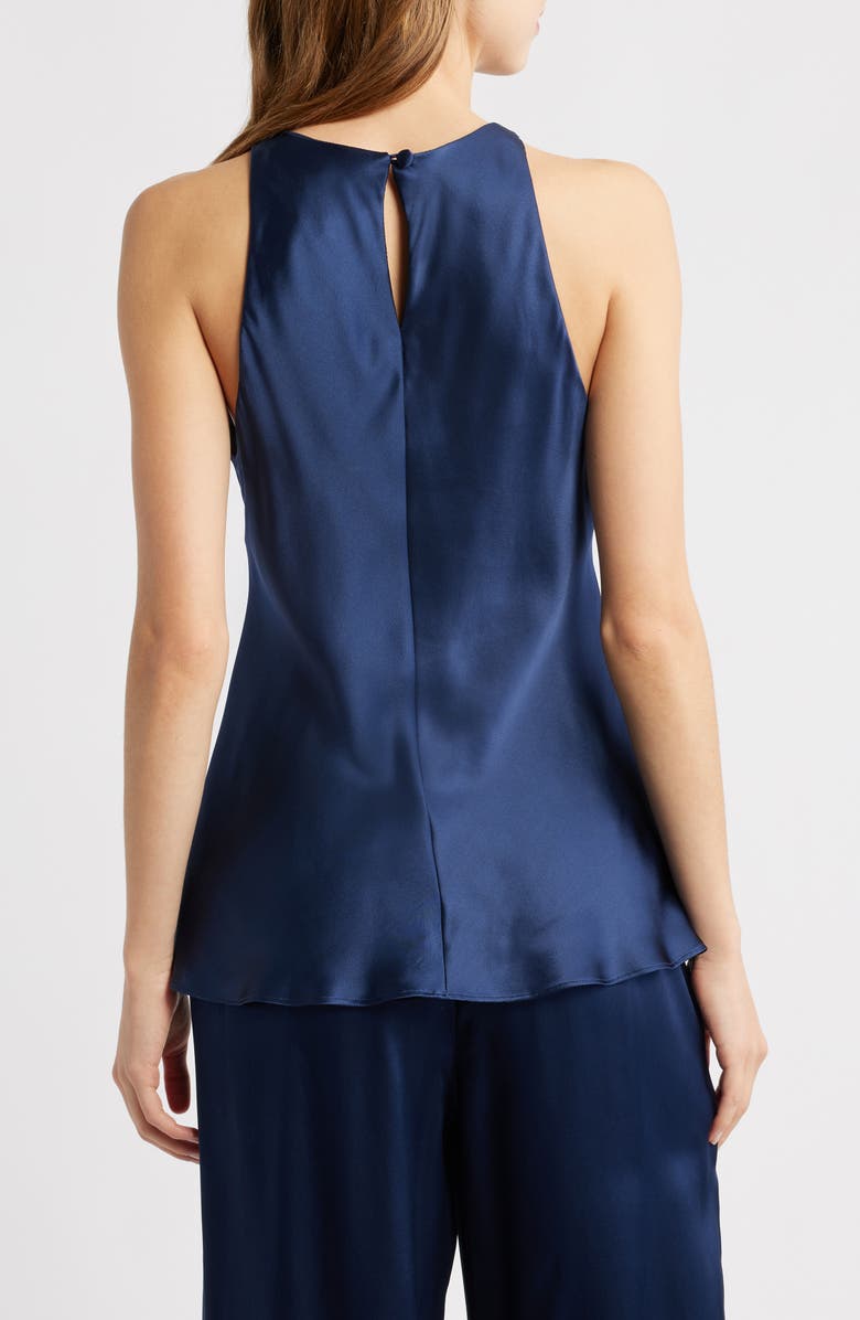 Reformation Saskia Silk Tank Top, Alternate, color, Navy