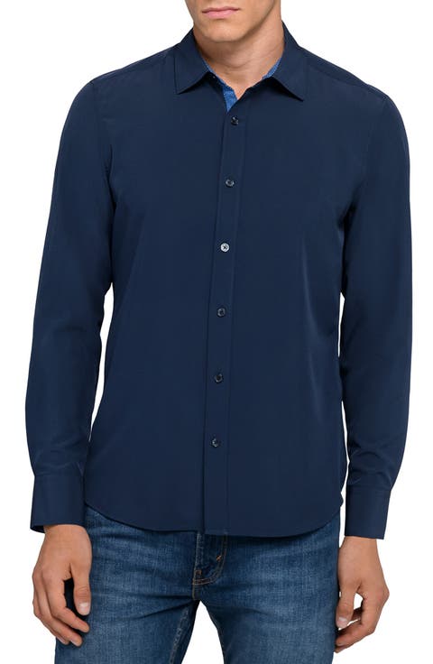 Solid Woven Long Sleeve Basic