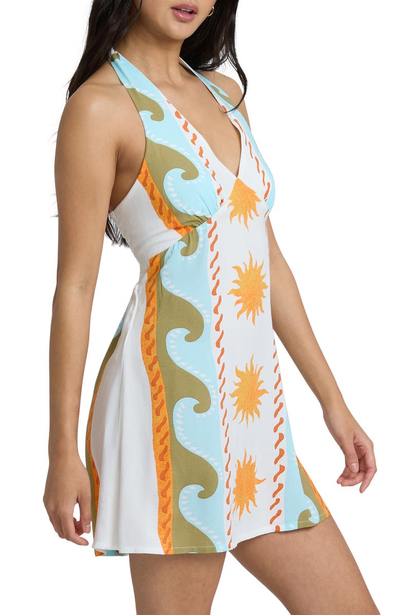 Billabong Sunny Sometimes Halter Minidress, Alternate, color, Salt Crystal