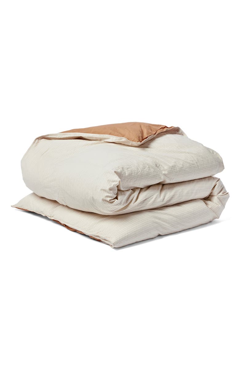 Coyuchi Reversible Crinkled Organic Cotton Percale Duvet Cover, Main, color,
