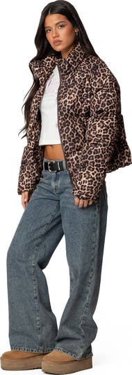 Dalya Leopard Print Puffer Jacket