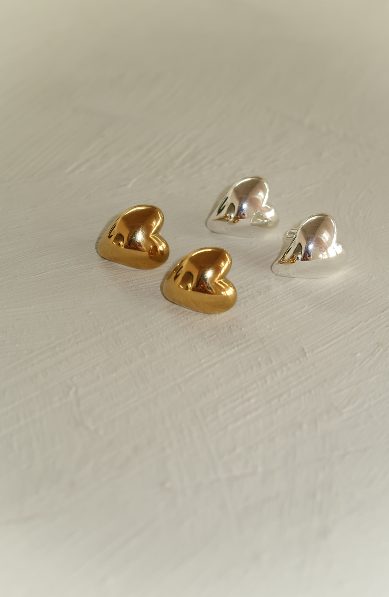 Joiana Jewelry Bubble Hearts Earrings, Alternate, color, Silver