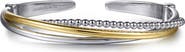Gabriel & Co. Bujukan 14k Gold and Sterling Silver Bypass Bangle