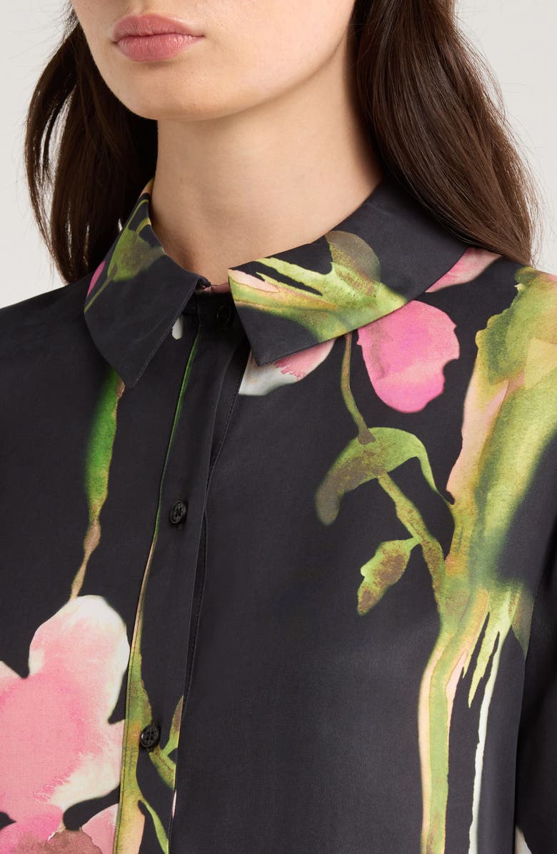 Stine Goya Melting Flowers Print Button Front Shirt, Alternate, color, Melting Flowers
