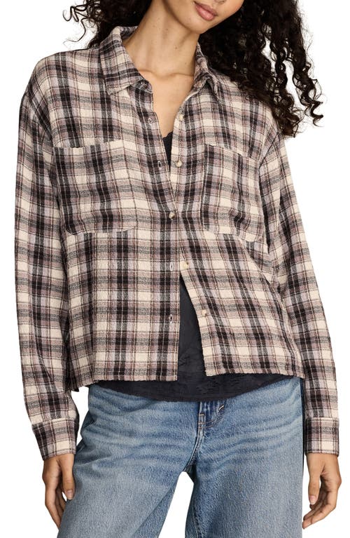 Lucky Brand Plaid Crop Button-up Shirt In Multi