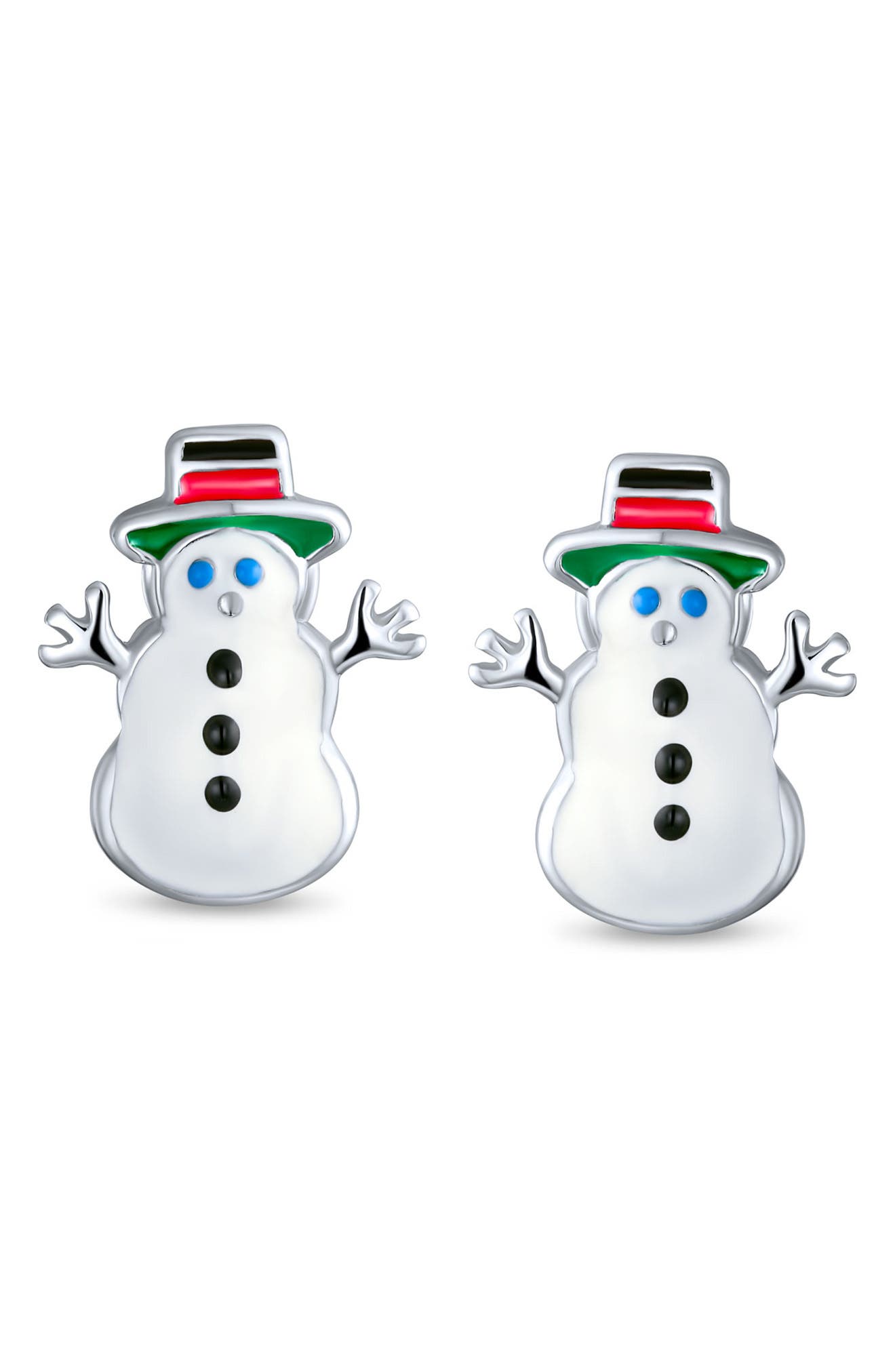 BLING JEWELRY Winter Snowman Earrings