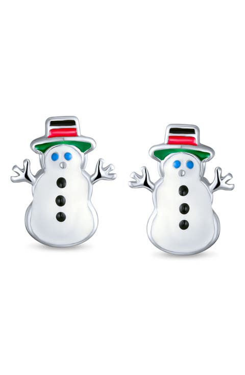 Winter Snowman Earrings