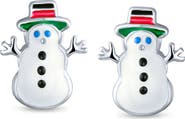 BLING JEWELRY Winter Snowman Earrings