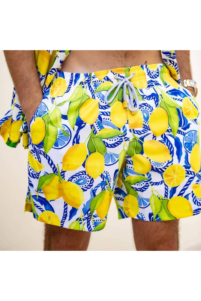 The Bossitano - Swim Trunks, Alternate, color, White